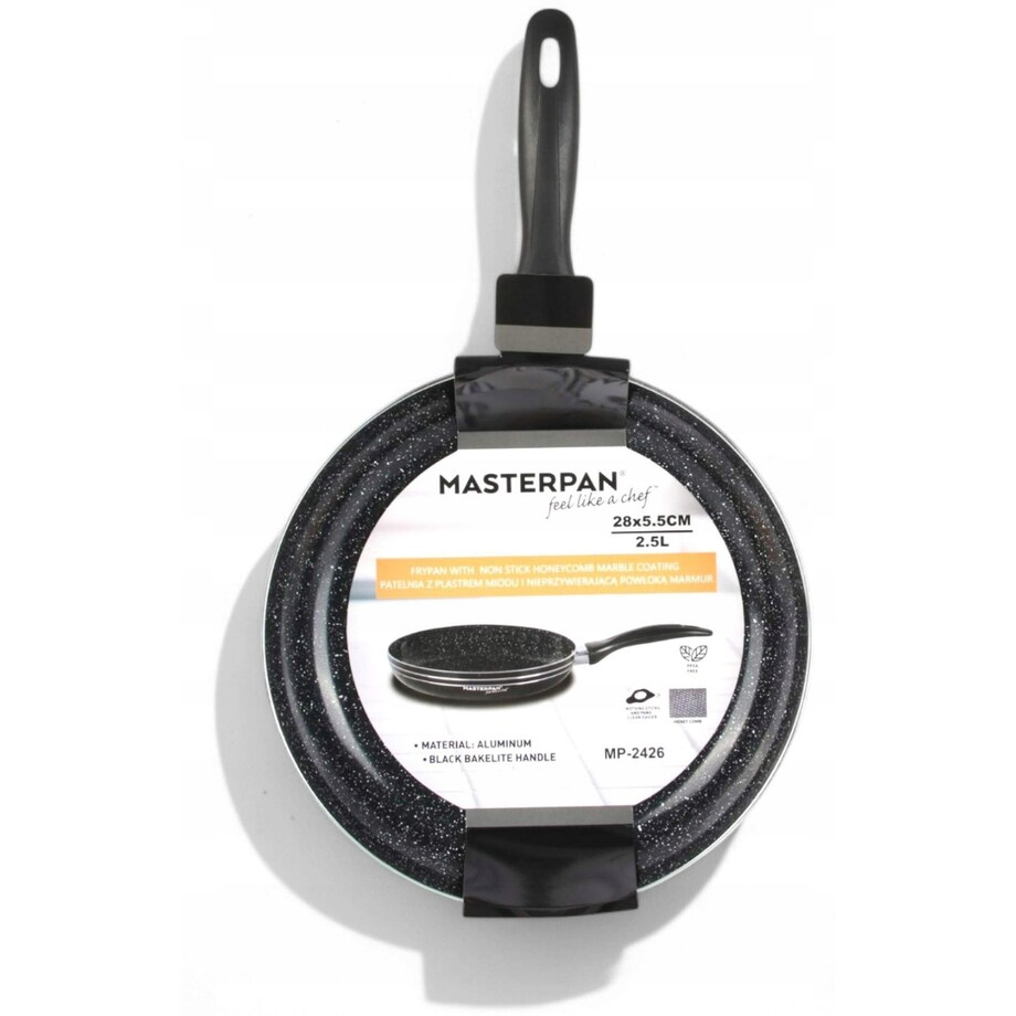 Lekka Patelnia Granitowa 28 Cm Plaster Miodu Indukcja Gaz 2.5L 5.5 Cm