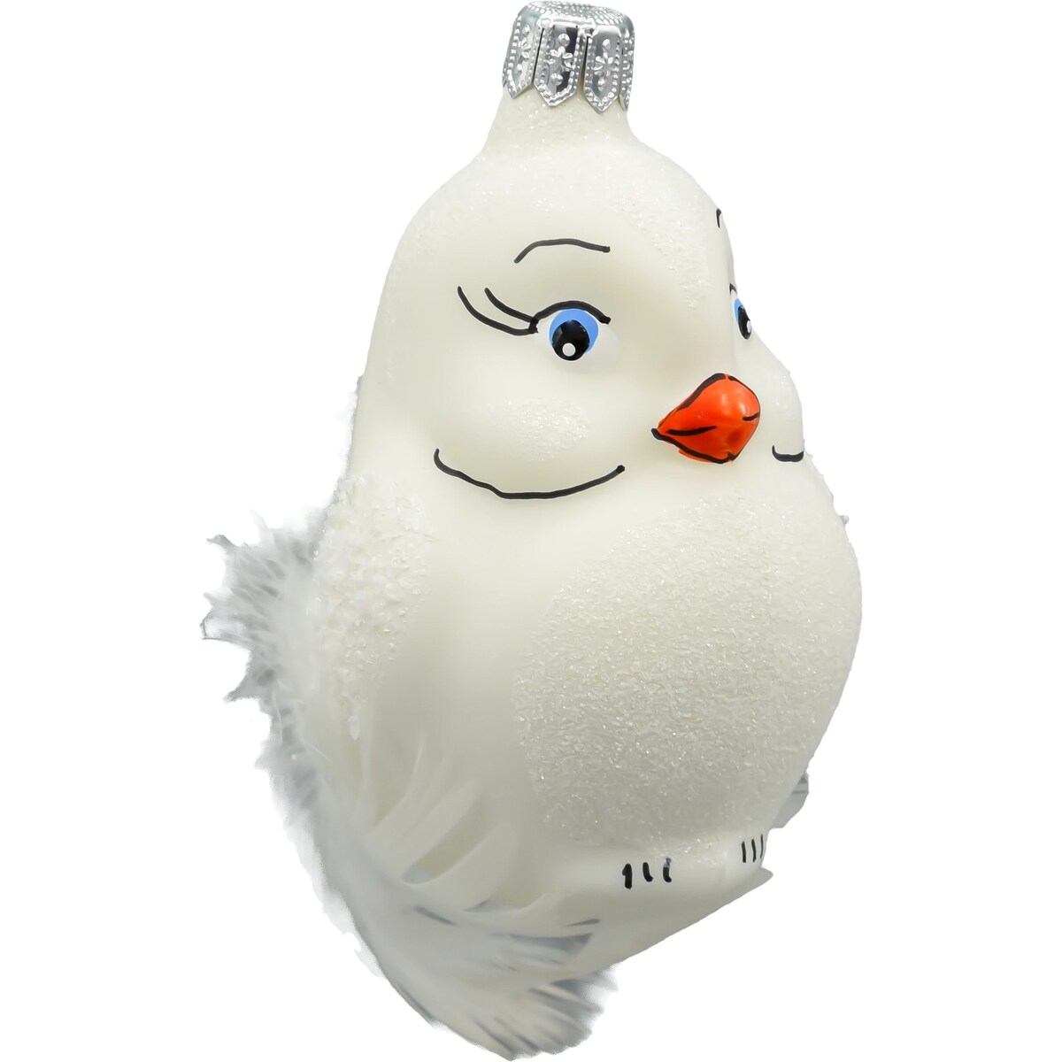 Bombka choinkowa: Gołębica z piórkami: biała