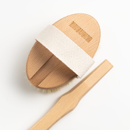 Szczotka do masażu ciała na sucho – włókno tampico, wersja z kijem, No.2P