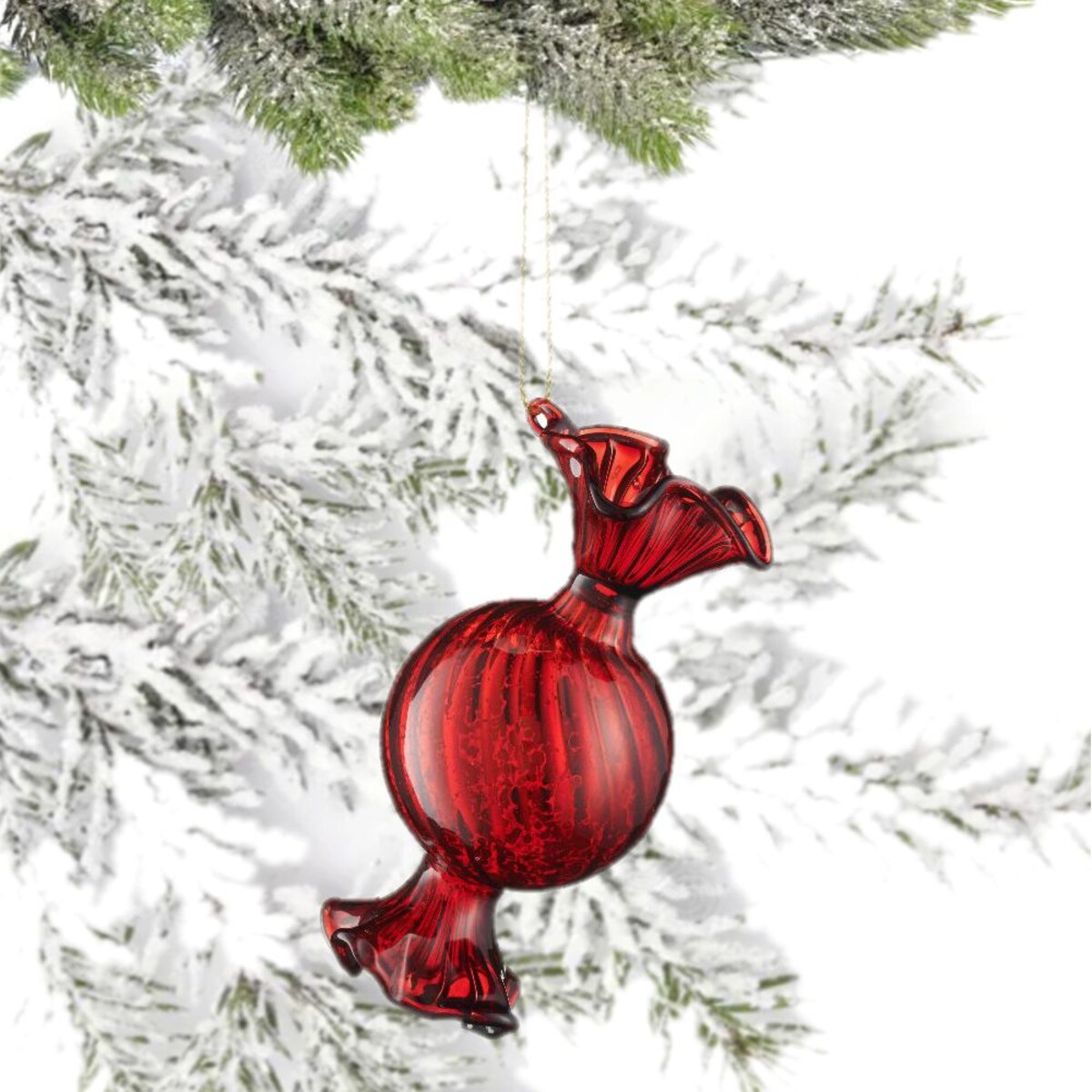 VILLA ITALIA Bombka szklana czerwona CUKIEREK 8 cm