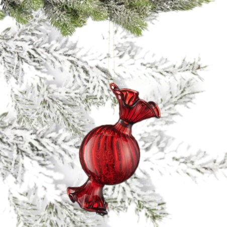 VILLA ITALIA Bombka szklana czerwona CUKIEREK 8 cm