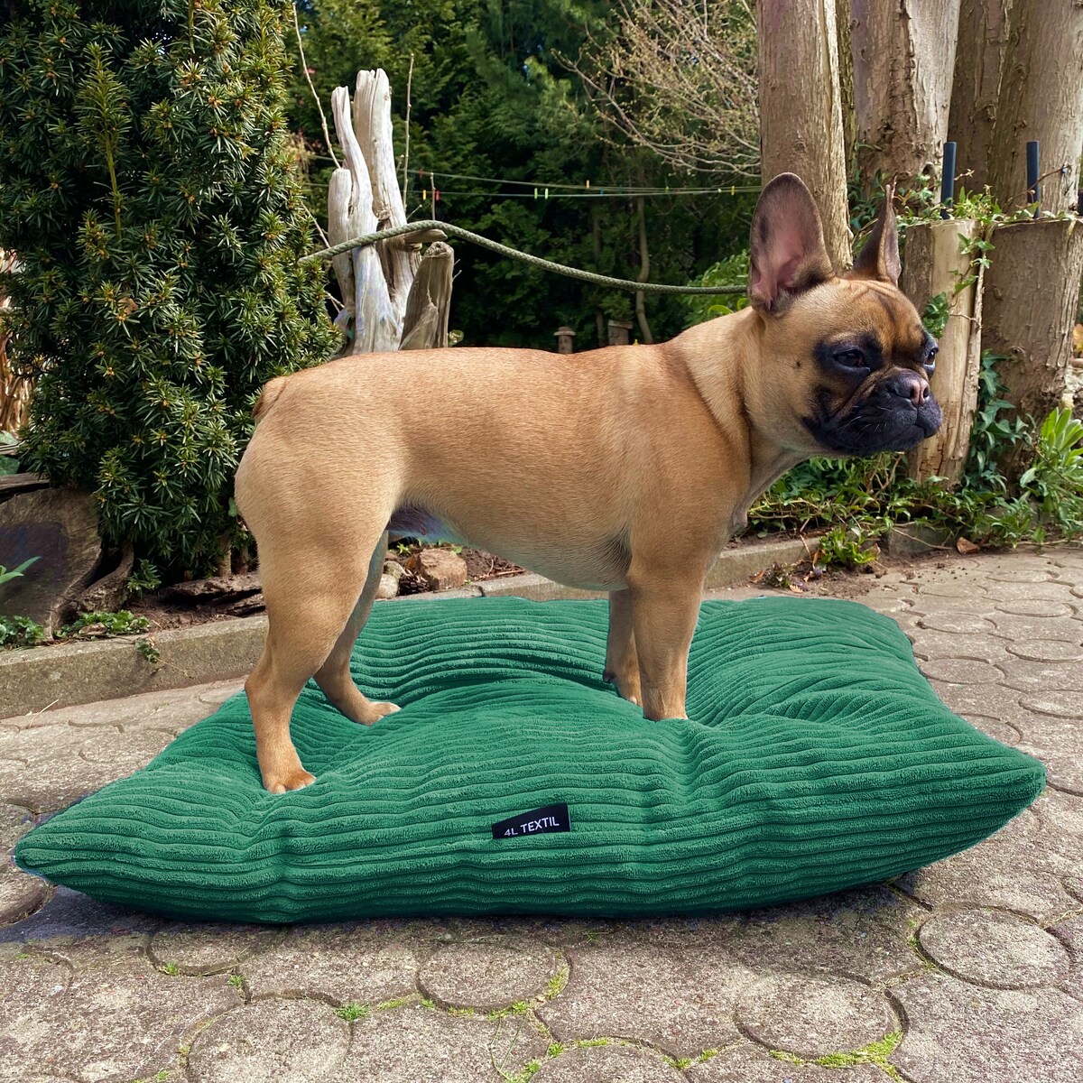 Poduszka dla psa ze sztruksu MOLLY, 120x100 cm, Zieleń