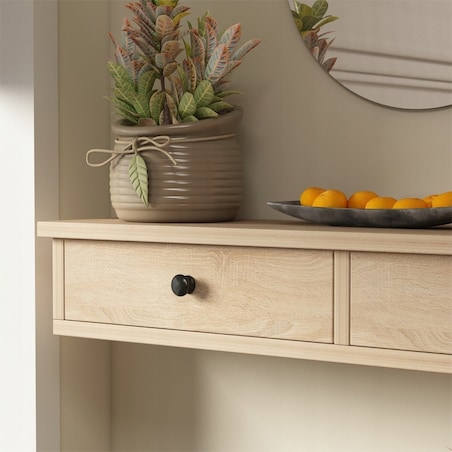 Półka wisząca z szufladami brązowa nowoczesna loft sypialnia ścienna 64 cm