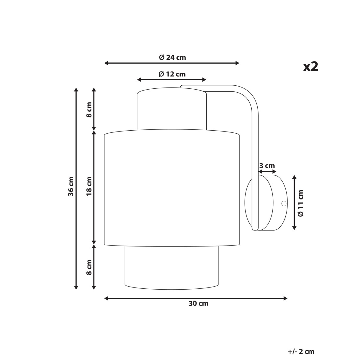 Zestaw 2 lamp ściennych rafia naturalny JAMMA