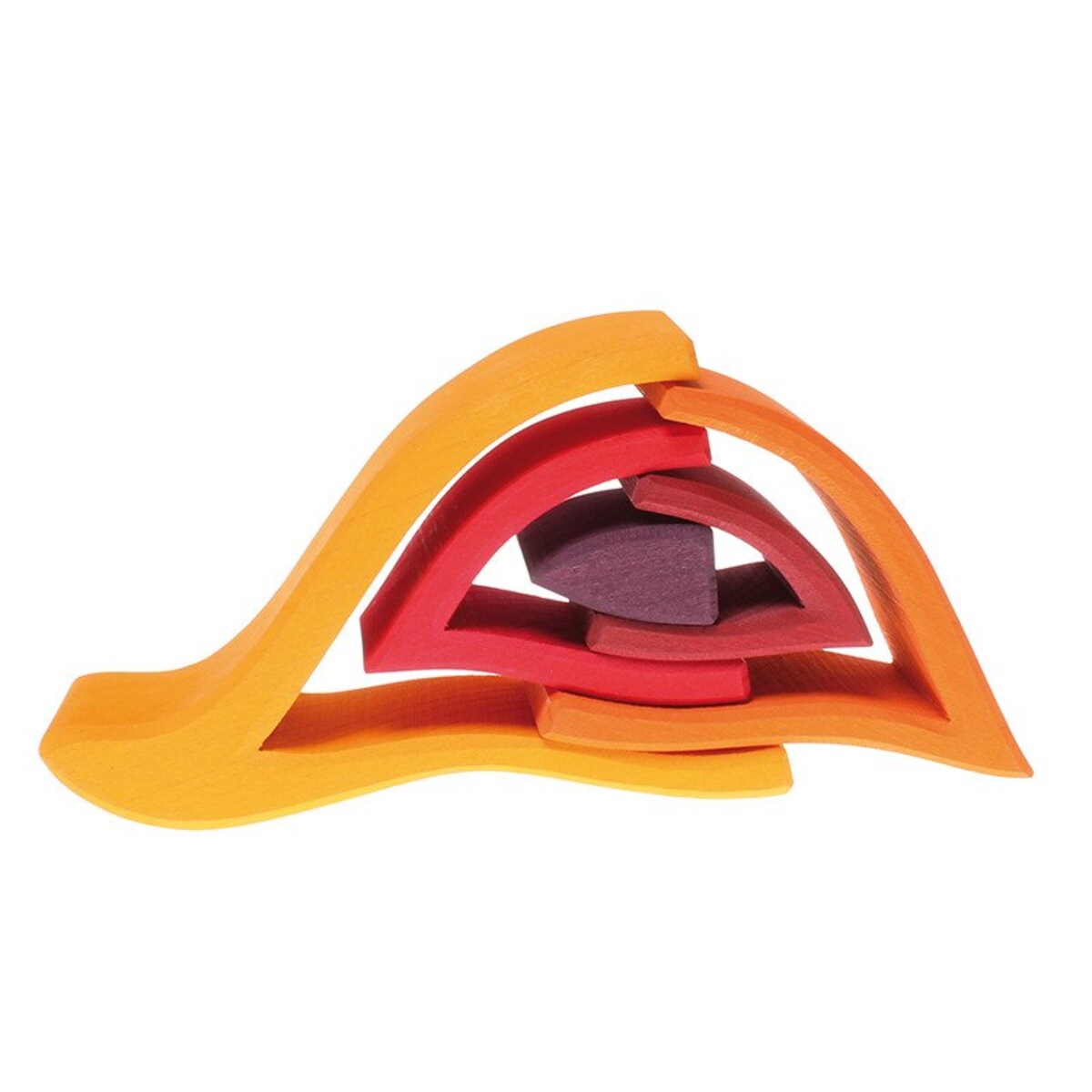 Kształt Ogień - drewniane klocki Grimm's czerwone 1+