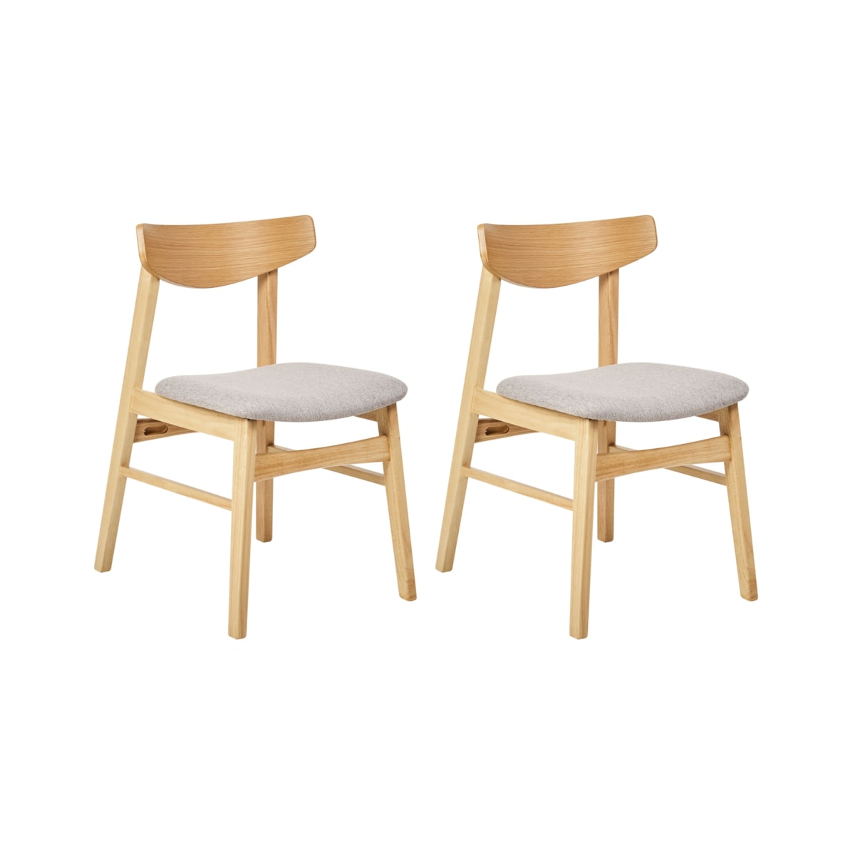 Zestaw 2 krzeseł do jadalni SMILEY Jasnoszary