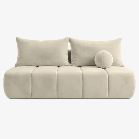Sofa rozkładana 2-osobowa z funkcją spania do salonu kremowa SARIA