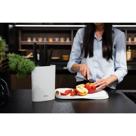 Stojak do noży owalny Bianco 30386