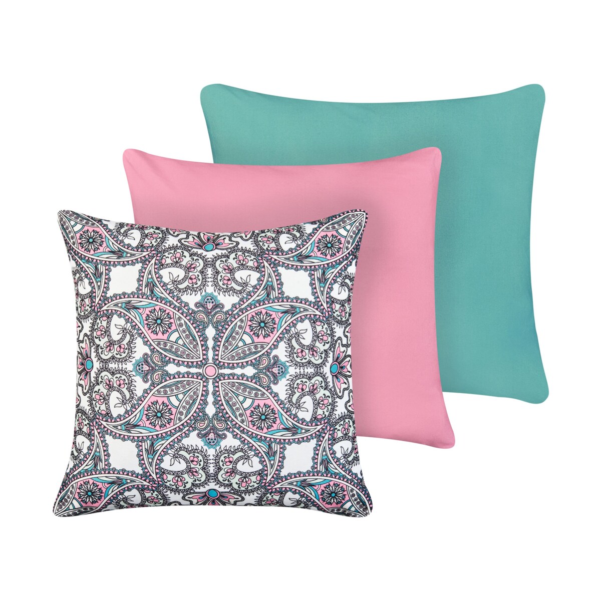 Zestaw 3 poduszek ogrodowych TIDE Jednolity Wzór orientalny 45 x 45 cm Kolorowy