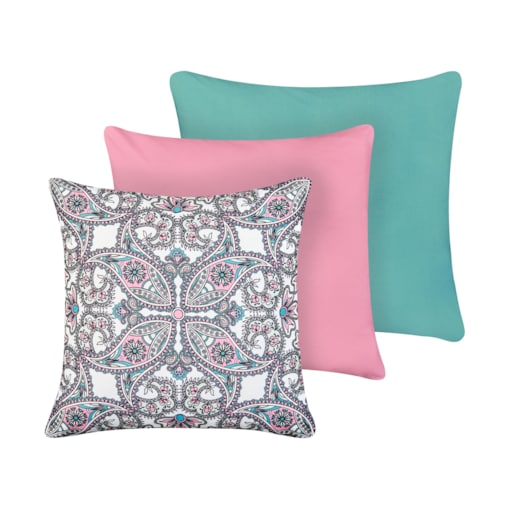 Zestaw 3 poduszek ogrodowych TIDE Jednolity Wzór orientalny 45 x 45 cm Kolorowy