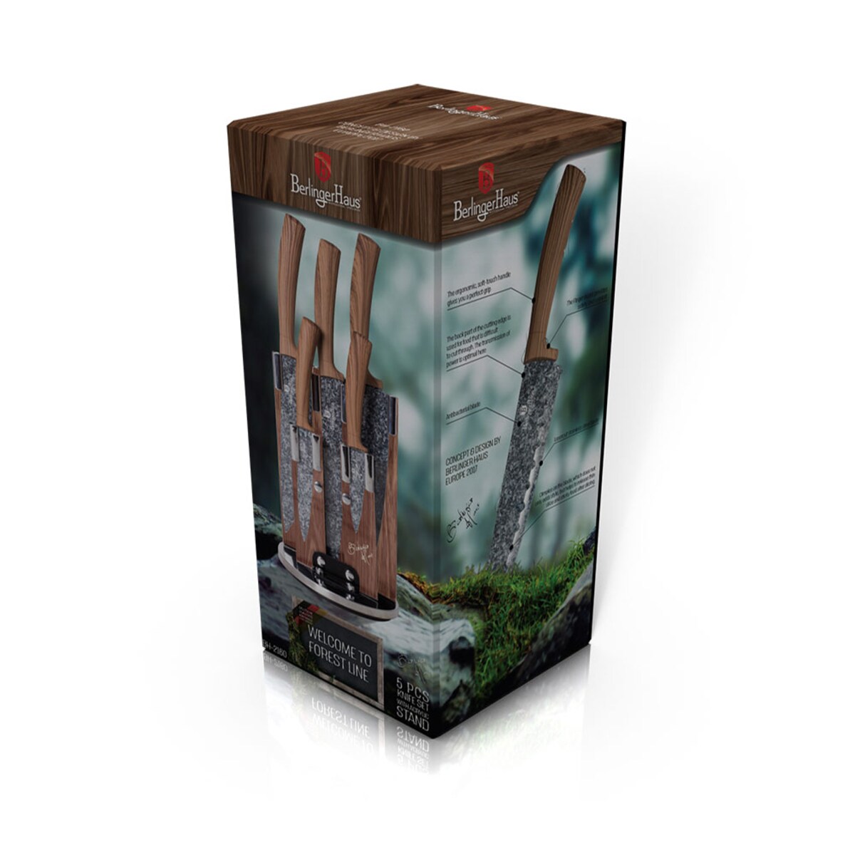 Zestaw noży w stojaku obrotowym Berlinger Haus BH-2160