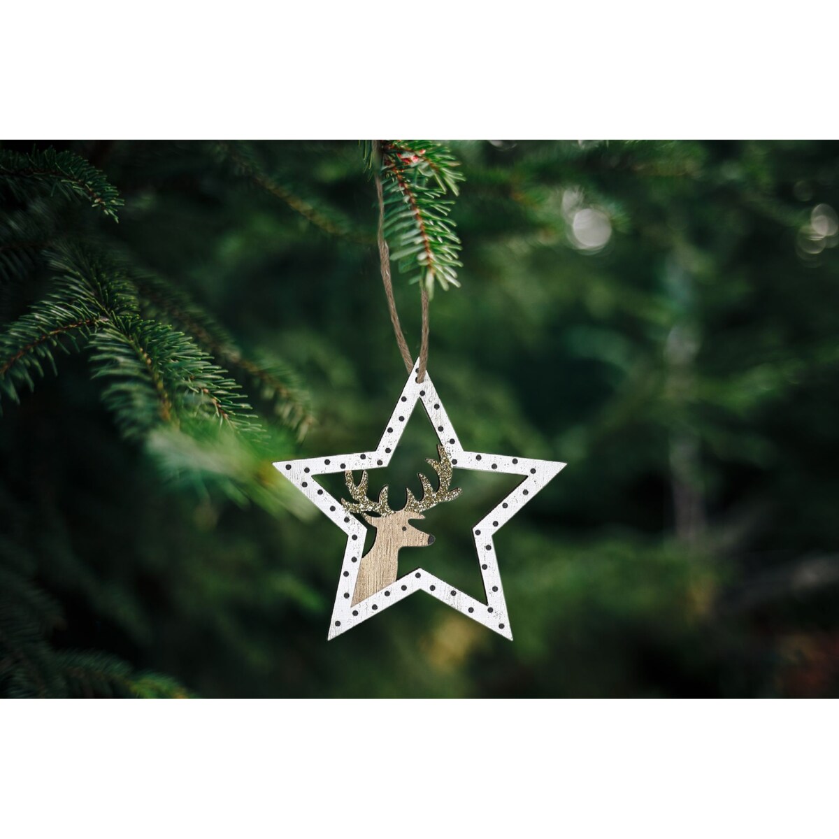 Zestaw 2 szt dekoracji świątecznych KL-21X12 White