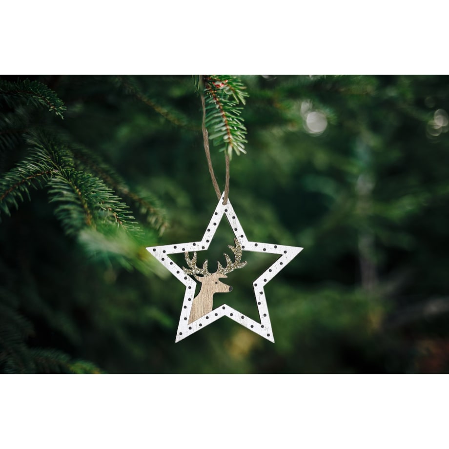 Zestaw 2 szt dekoracji świątecznych KL-21X12 White