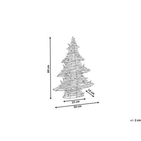 Dekoracja świąteczna LED FURESO Choinka 60 cm Naturalny