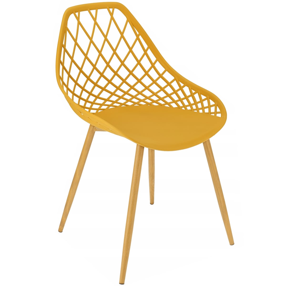 Krzesło ogrodowe plastikowe ARANDA musztardowe