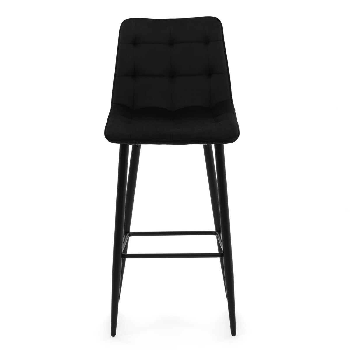 Hoker tapicerowany barowy welurowy CHIC czarny do salonu jadalni