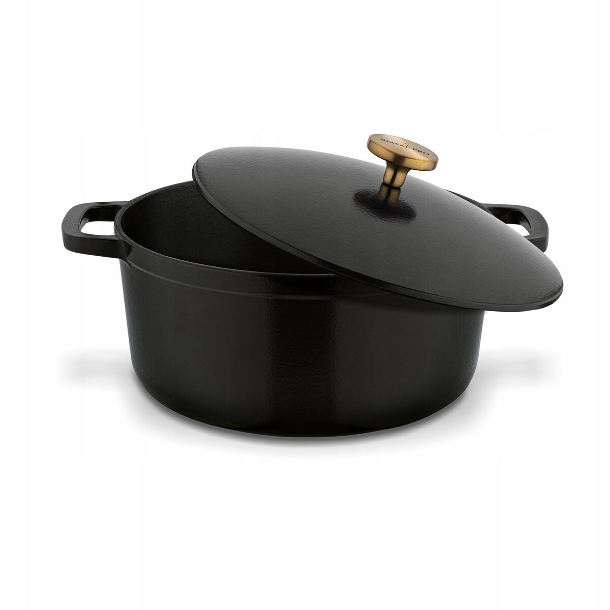 Gęsiarka żeliwna emaliowana brytfanna garnek 5 L okrągła czarna na święta