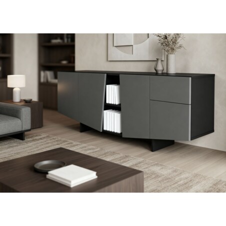 Nowoczesna szara komoda z szufladami Skandica WING / szer. 200 cm