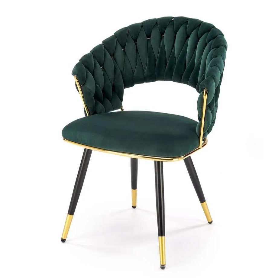 Krzesło tapicerowane K551 zielone/złote