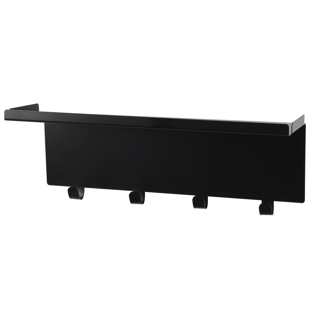 Metalowy wieszak ścienny ATRI, 12 x 45 x 16 cm, czarny
