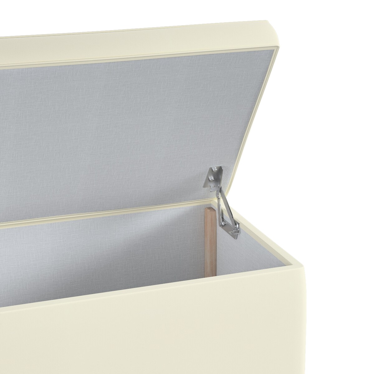 Skrzynia tapicerowana, śmietankowa biel, 120 x 40 x 40 cm, Posh Velvet