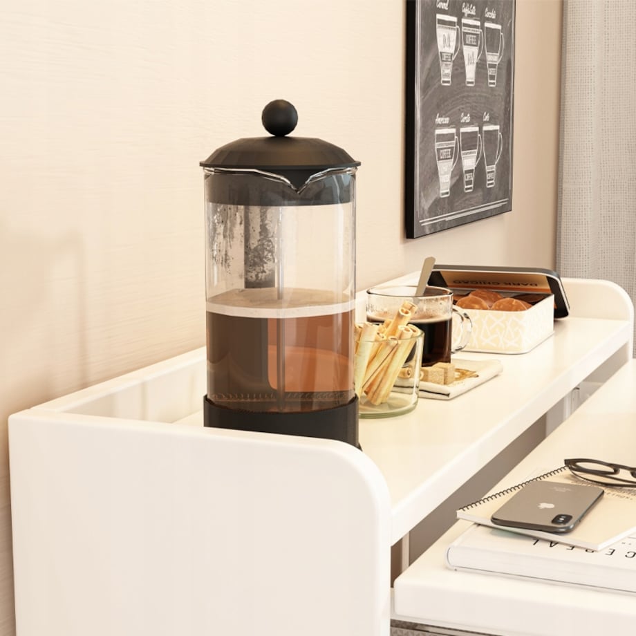 Biurko ścienne składane na laptopa białe szafka półka regał nowoczesne stół