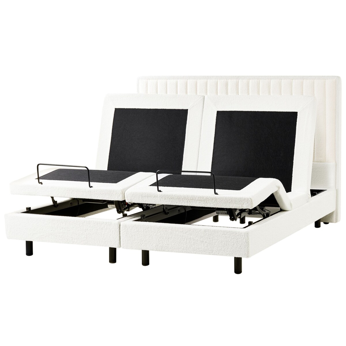 Łóżko regulowane Boucle DUKE II 180 x 200 cm Złamana biel