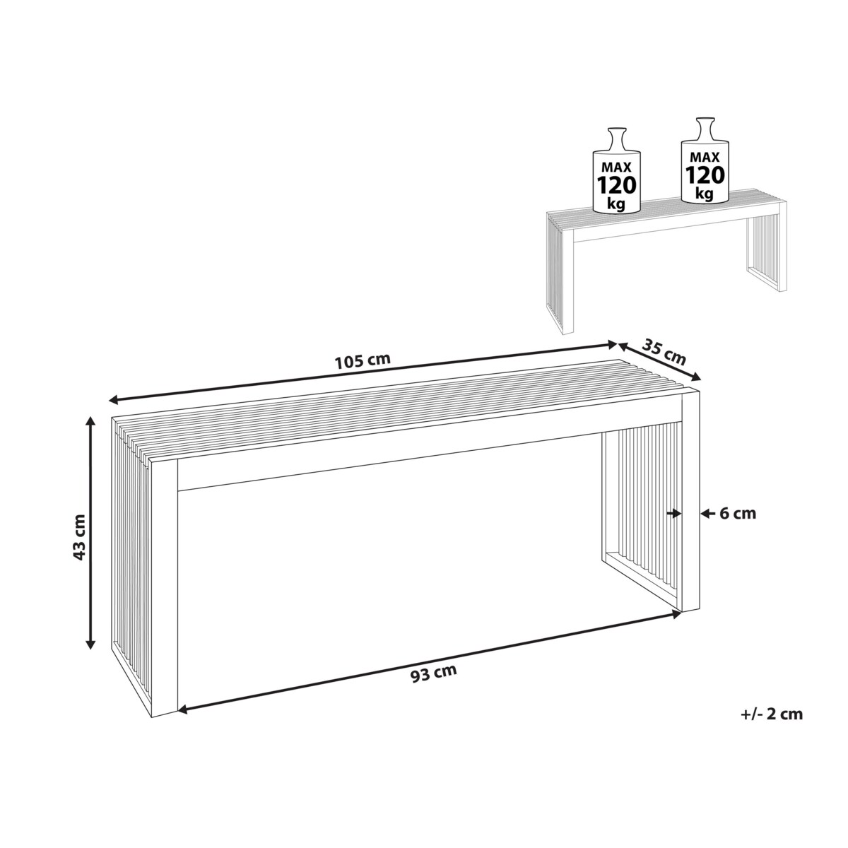 Ławka ogrodowa BELLANO 105 cm Drewno akacjowe Brązowy