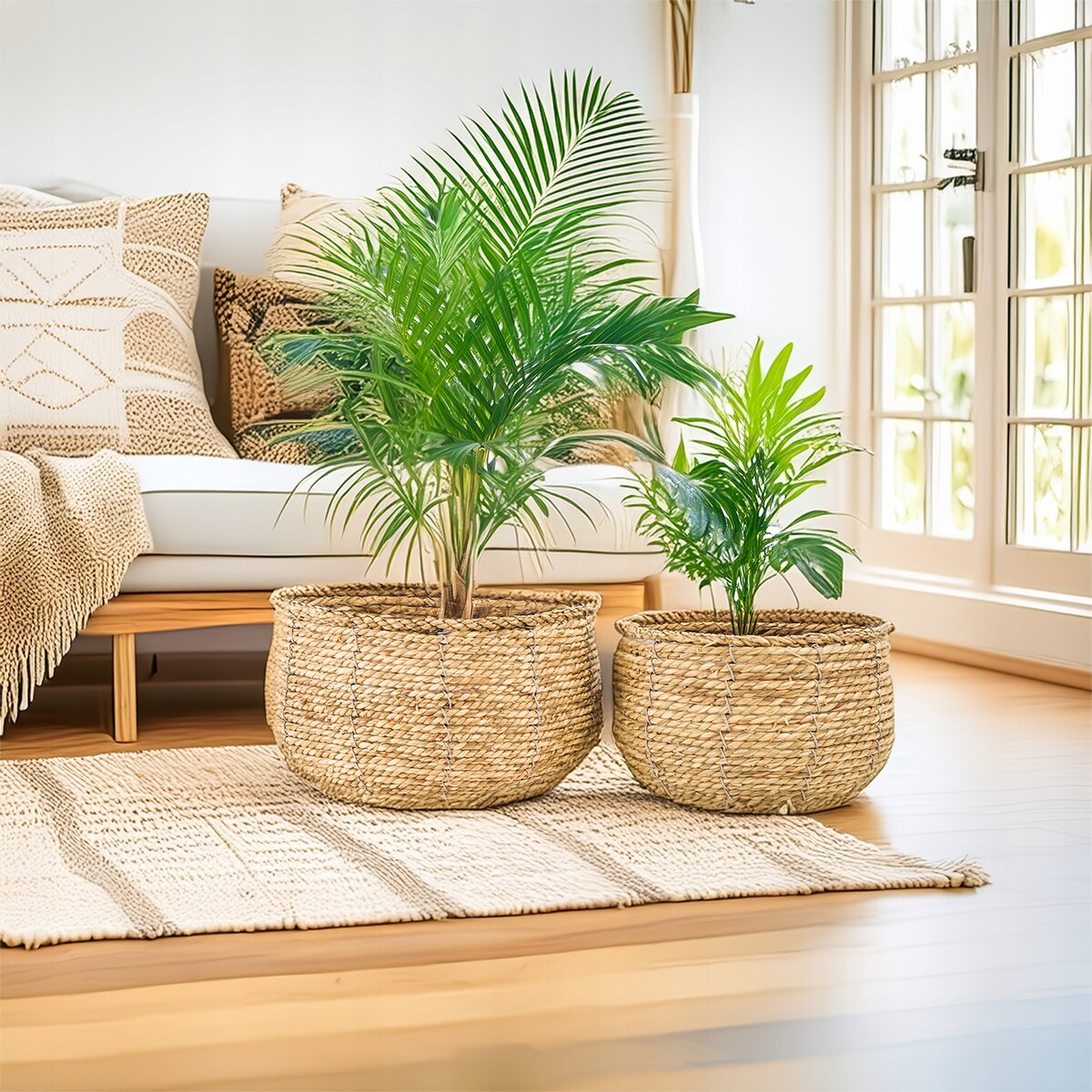 DONICZKA DO PALMY JUKI 2 szt. styl boho naturalna okrągła duża do salonu