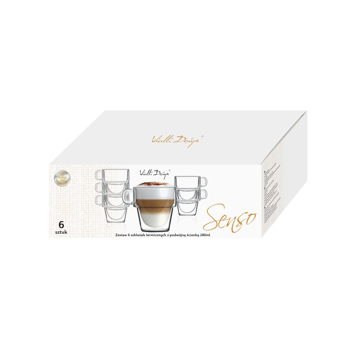 Komplet 6 szklanek z podwójną ścianką 280ml Senso 27442