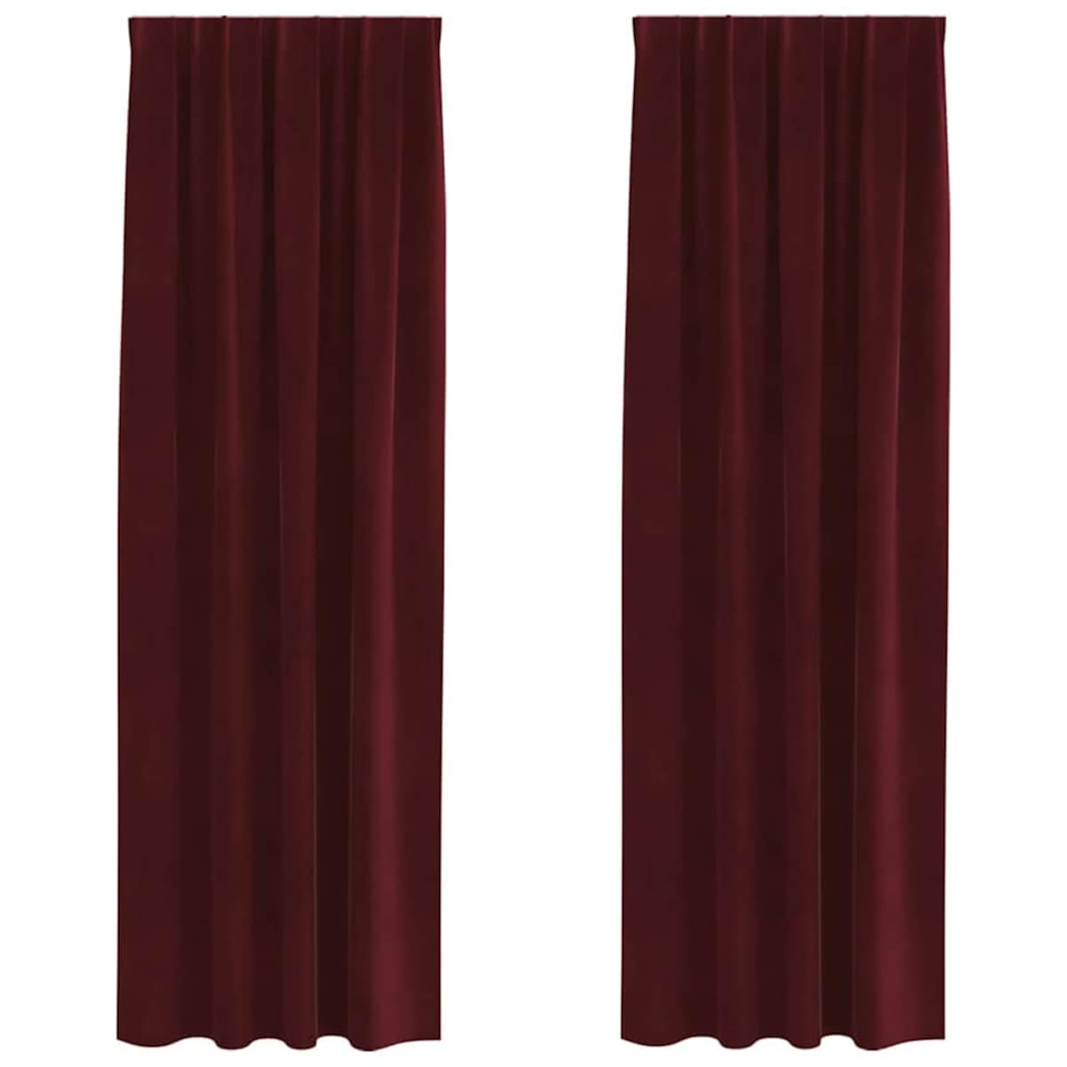 vidaXL Zasłony z zasłonami 2 pcs czerwone wino 140 x 225 cm Aksamit