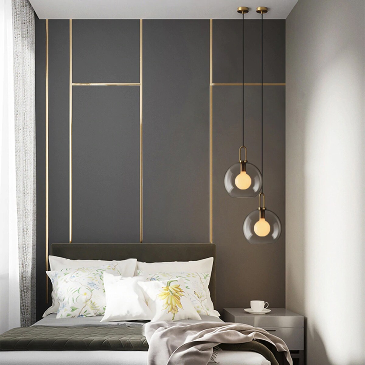 Lampa Sufitowa Wisząca Szklana E27 Kula Złota 25Cm