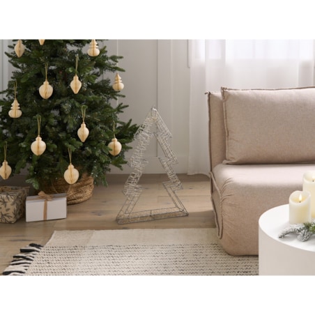 Dekoracja ogrodowa LED AKERAN Choinka 60 cm Srebrny