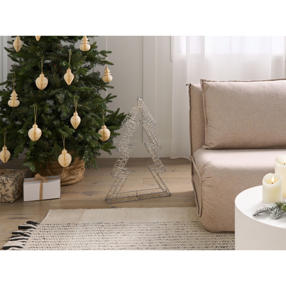 Dekoracja ogrodowa LED AKERAN Choinka 60 cm Srebrny