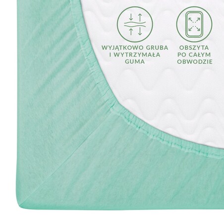 Prześcieradło jersey z gumką 180x200 kolor Morski