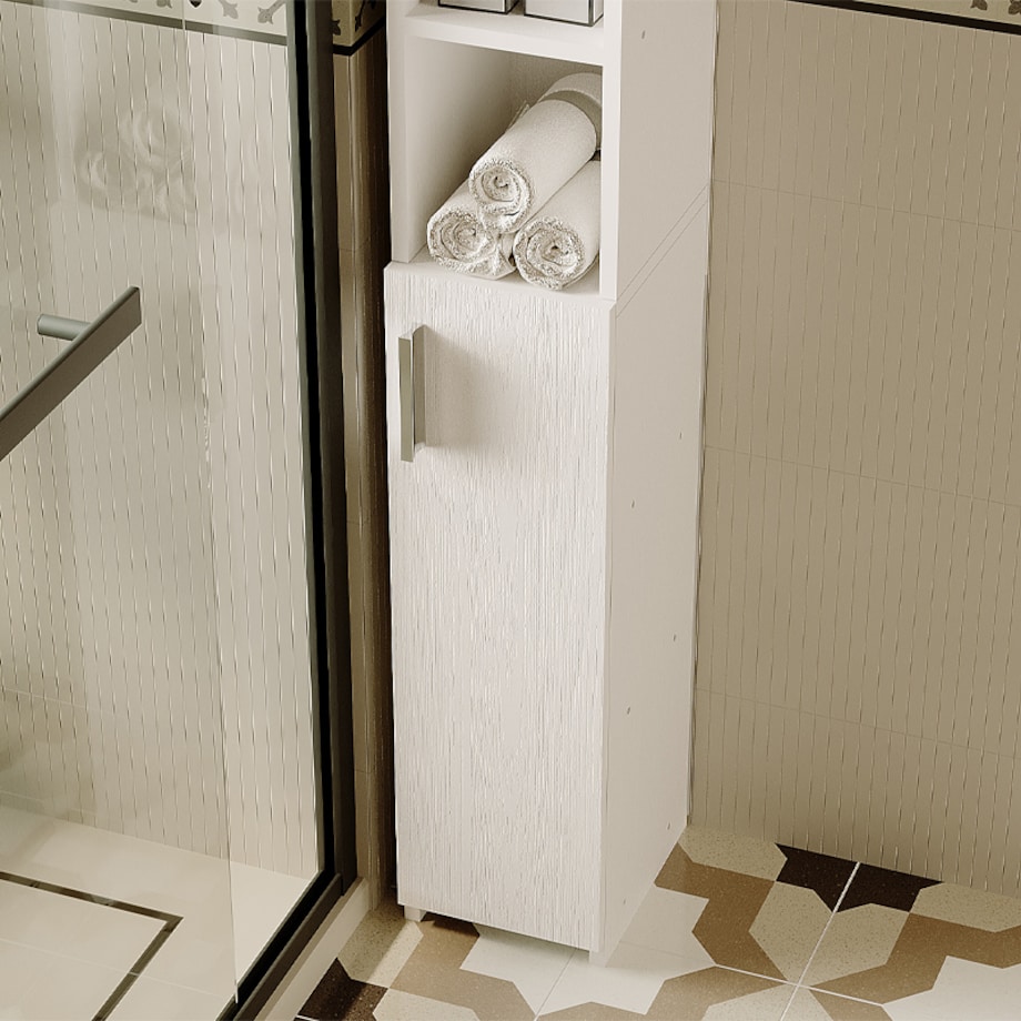 Regał łazienkowy stojący szafa biały loft szafka półka słupek wysoki 182 cm