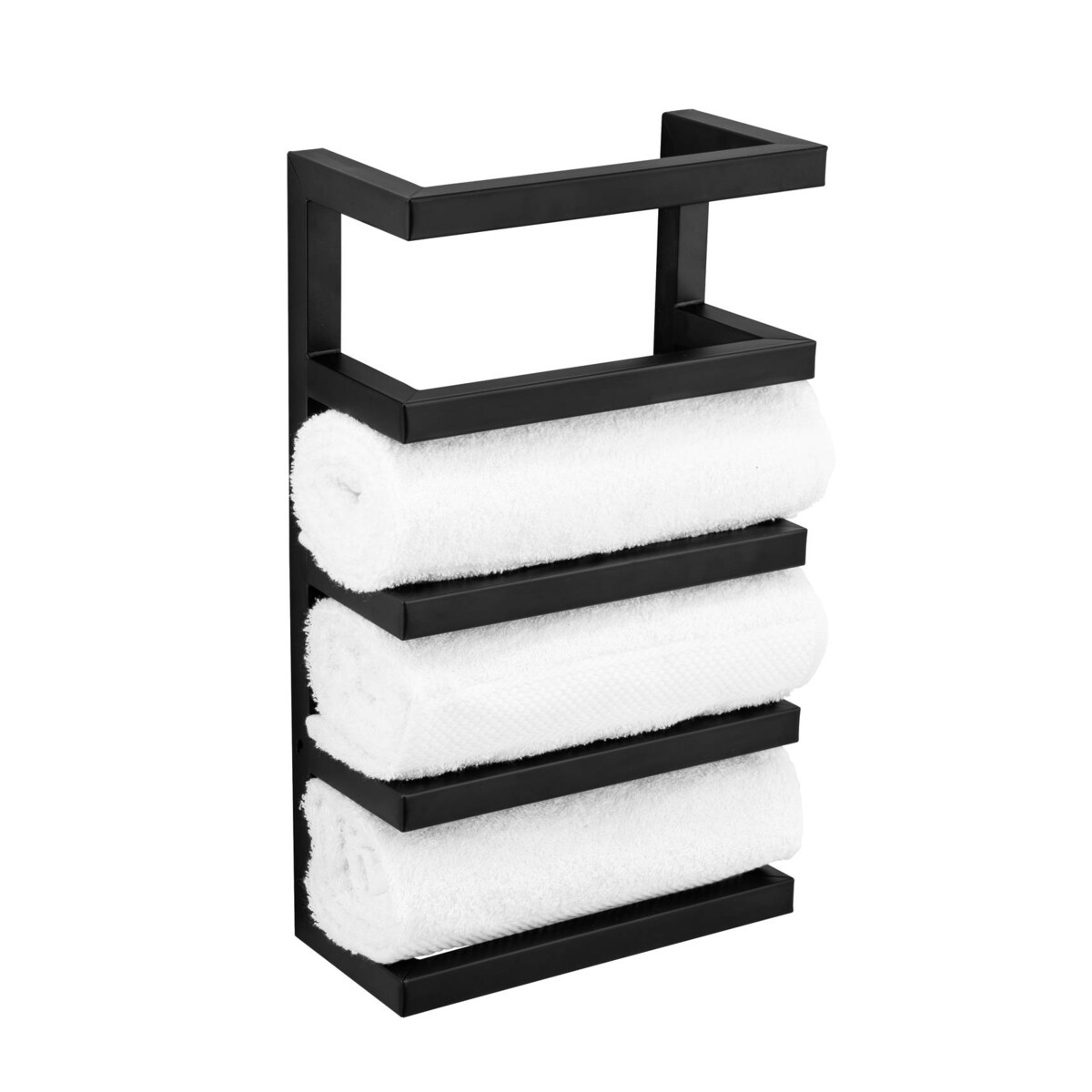 Wieszak na ręczniki ze stali lakierowanej, czarny mat, FONDIRO, WENKO