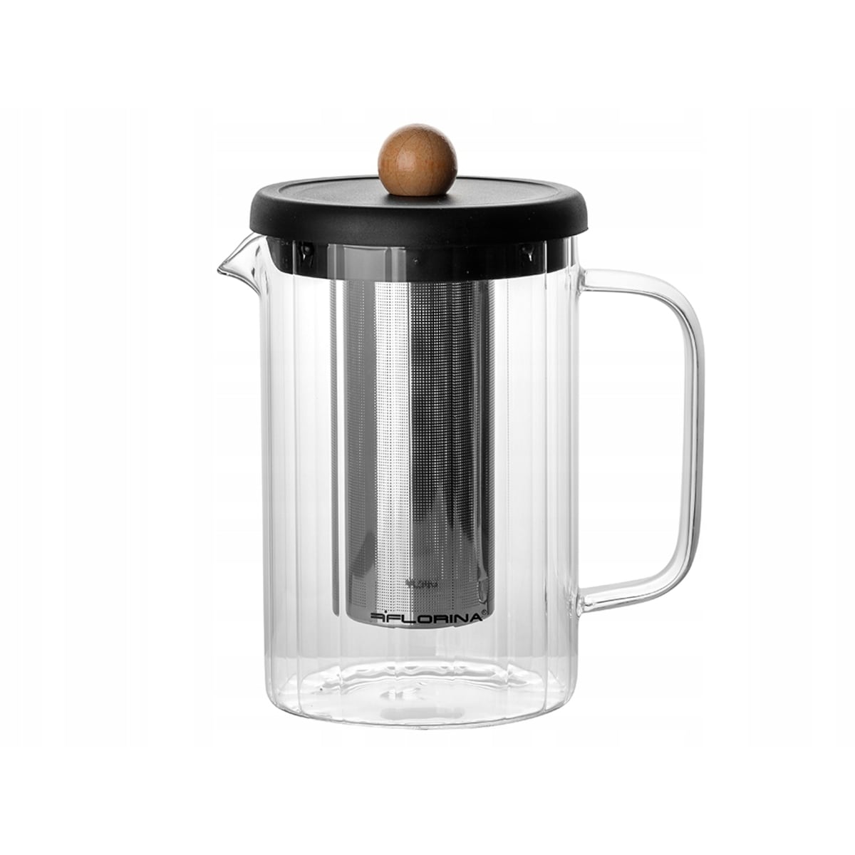 DZBANEK SZKLANY Z ZAPARZACZEM sitko imbryk czajnik na zioła herbatę 1 L