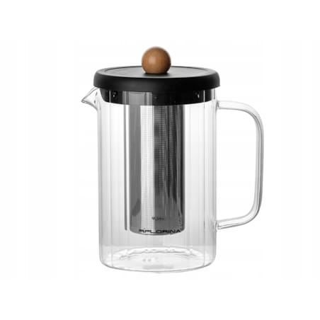 DZBANEK SZKLANY Z ZAPARZACZEM sitko imbryk czajnik na zioła herbatę 1 L