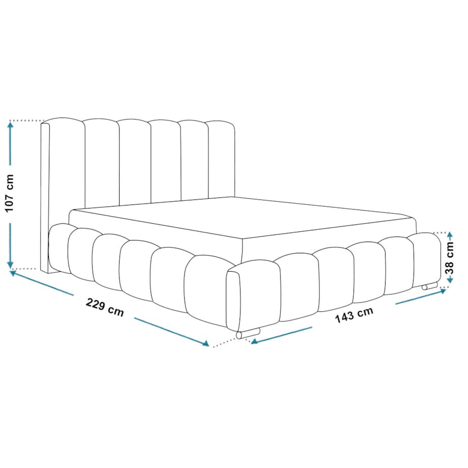 Łóżko jednoosobowe 120x200 BEN 18 tapicerowanie, z pojemnikiem- czarne