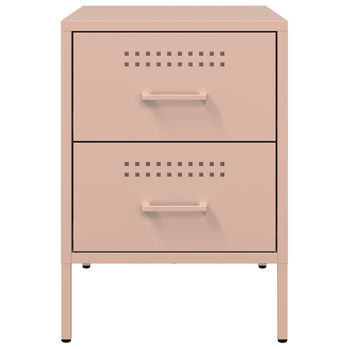 vidaXL Szafka nocna, różowa, 36x39x50,5 cm, stal