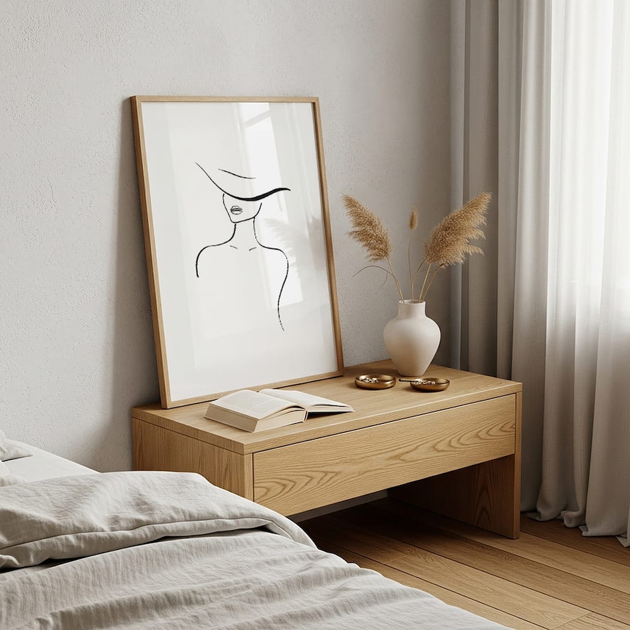 plakat line art mystery lady 2 50x70 cm