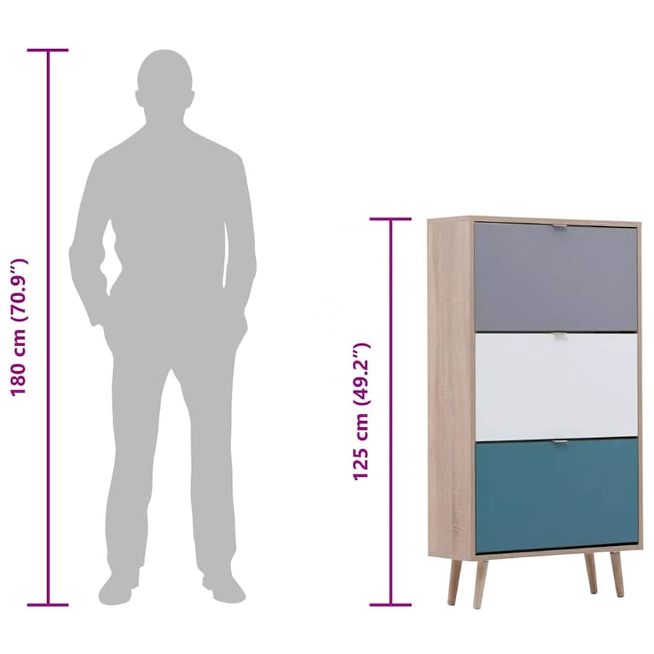 Finori Szafka na buty C-uba 42, dąb sonoma i trzy kolory