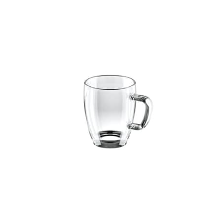 Kubek szklany CREMA 400 ml na kawę herbatę zioła z uchem przezroczyty