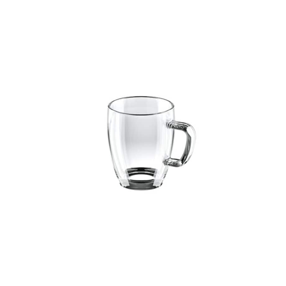 Kubek szklany CREMA 400 ml na kawę herbatę zioła z uchem przezroczyty