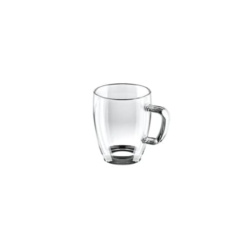 Kubek szklany CREMA 400 ml na kawę herbatę zioła z uchem przezroczyty