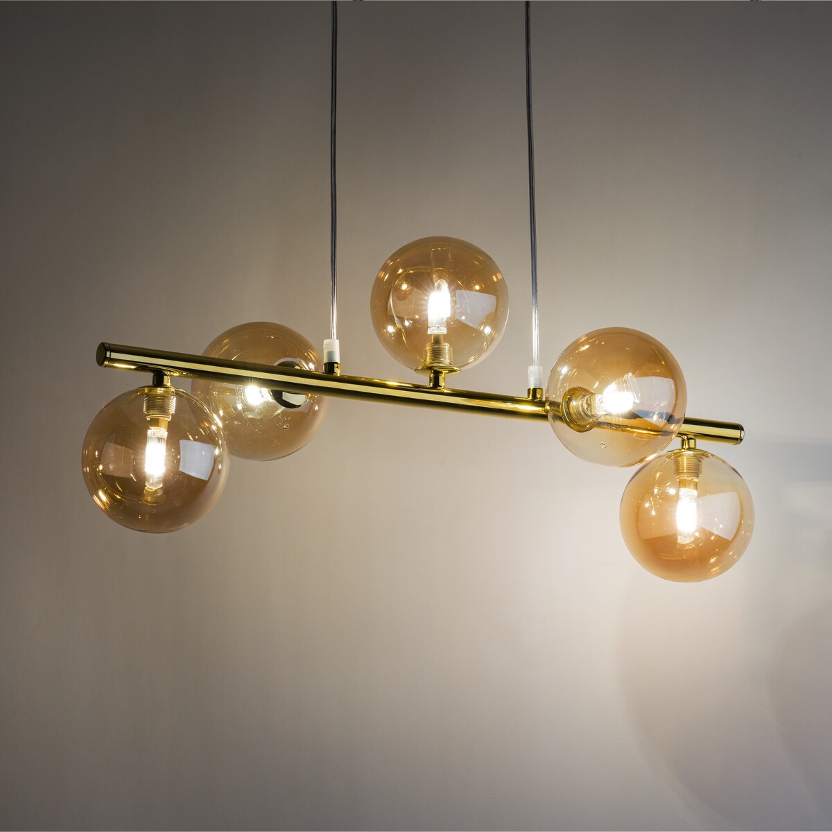Salonowa lampa wisząca ESTERA 4549 TK Lighting kule bursztynowe złote