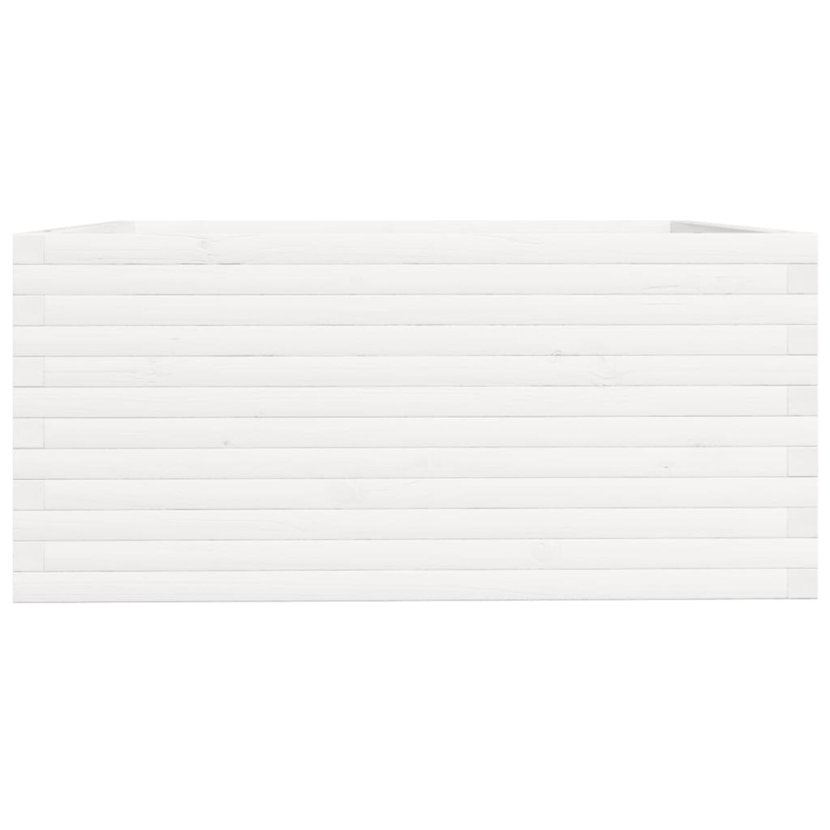 vidaXL Donica ogrodowa, biała, 100x100x49,5 cm, lite drewno sosnowe