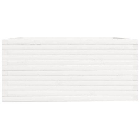 vidaXL Donica ogrodowa, biała, 100x100x49,5 cm, lite drewno sosnowe