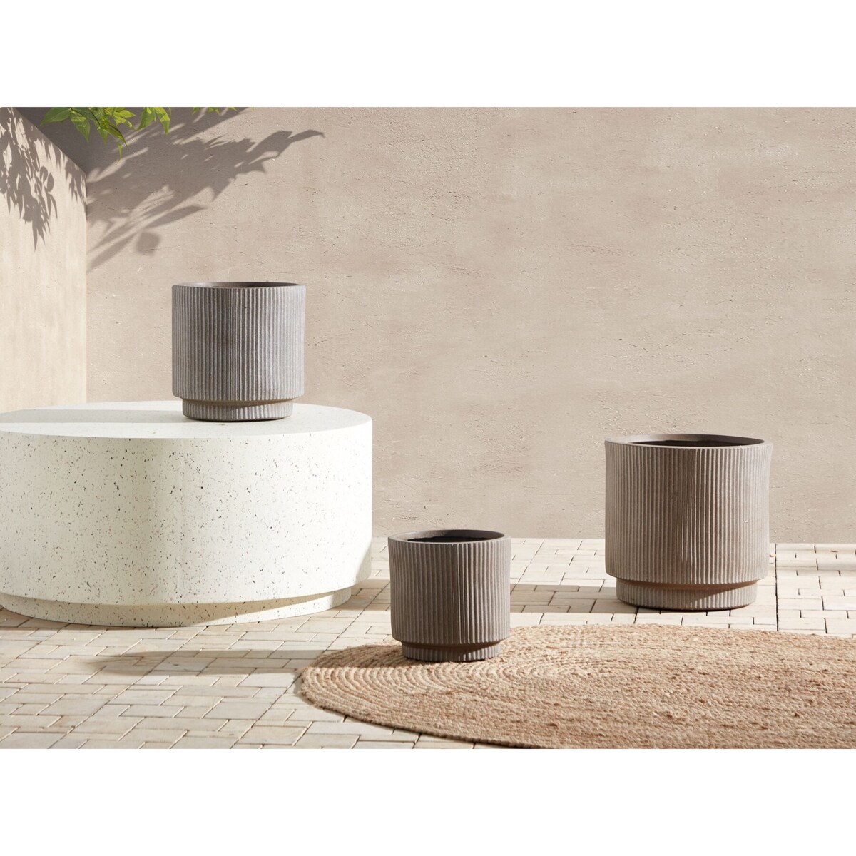 Doniczka ⌀ 30 cm beżowoszara DARIA